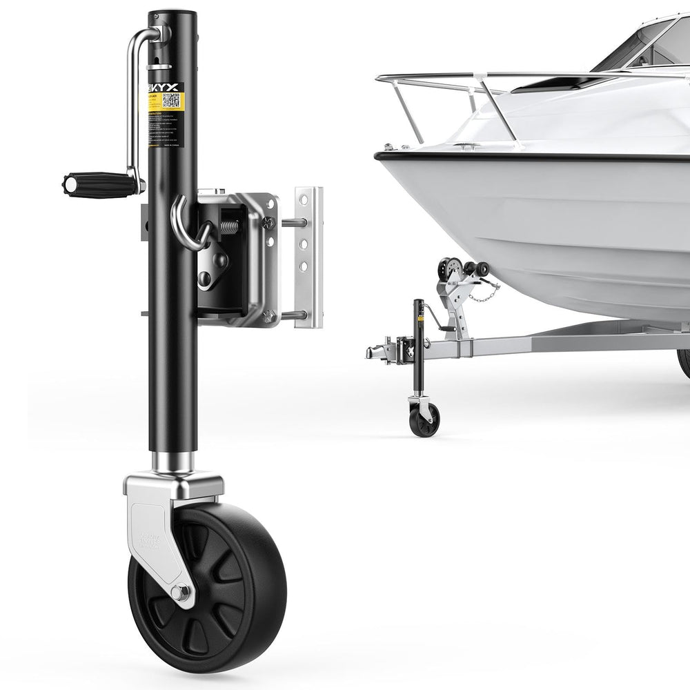 KYX front view of bolt-on jack showing durable build and easy lift