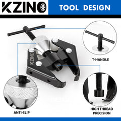 KZINO side profile of knurled center screw for controlled extraction