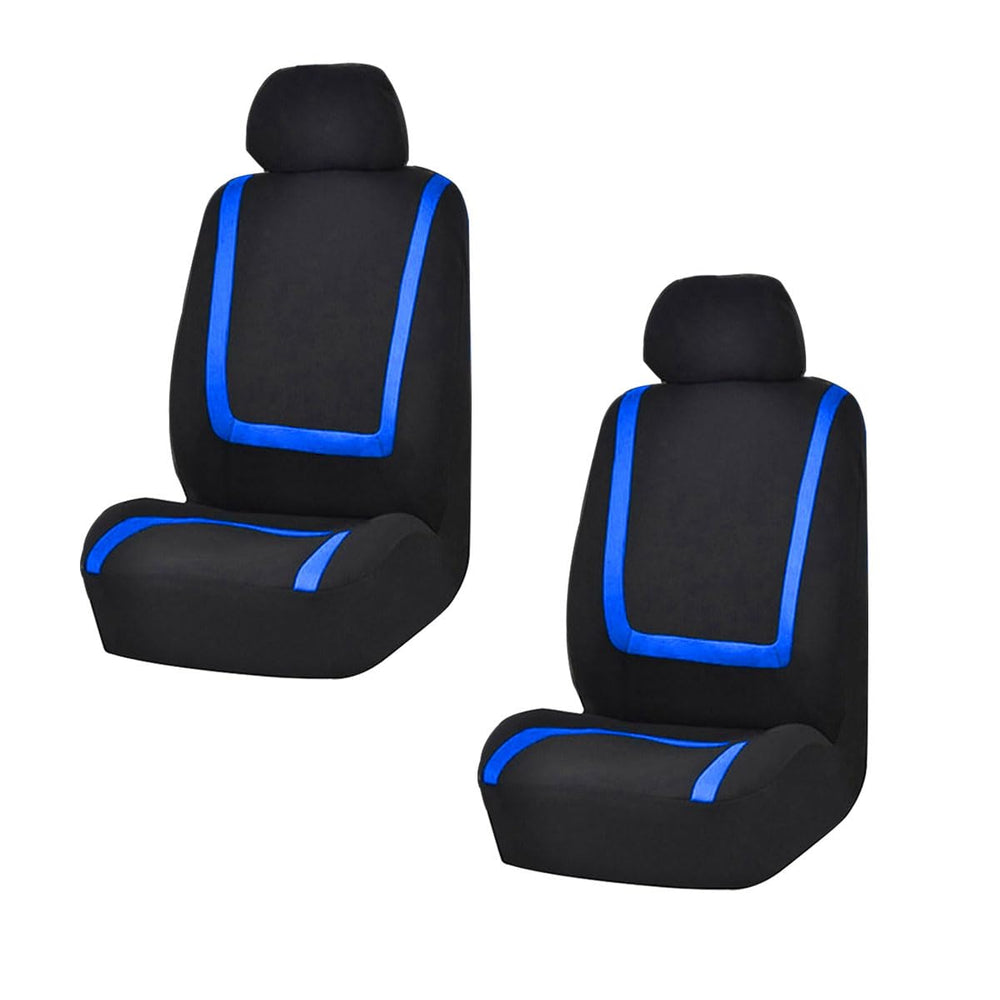 LAINLOY front view showing black and blue covers protecting seats