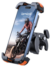 Lamicall front view of phone holder showing compact design and quick install benefit