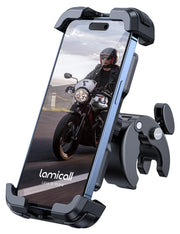 Lamicall front view on handlebar showing stable mount and easy access