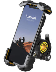Lamicall front view on handlebar showing secure lock benefit