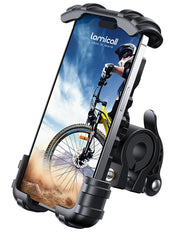 Lamicall front view mounted on handlebar showing secure grip and stability