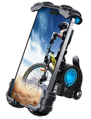 Lamicall front view mounted on handlebar showing secure phone hold and visibility
