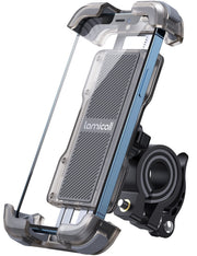 Lamicall front view mounted on handlebar showing secure phone grip and easy visibility