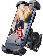 Lamicall front view with phone mounted showing secure fit and clear screen visibility