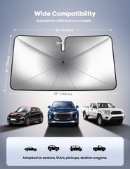 Lamicall installed inside a car blocking sun and keeping interior cool