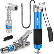 LANNIU lever grease gun front view showing sturdy body and lever benefit ease
