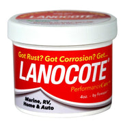 LanoCote front packaging 4 oz showing brand and container, protects metal hardware