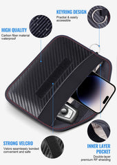 lanpard pouch holding multiple key fobs to prevent relay theft