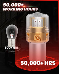 LASFIT bulb installed in taillight housing showing improved brake visibility