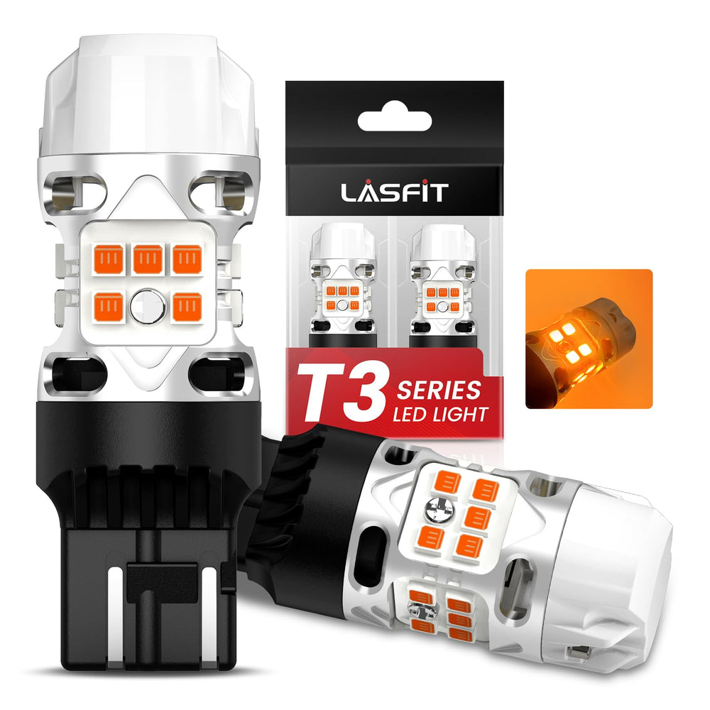 LASFIT front packaging showing two amber 7440 bulbs and benefits