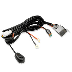 LASFIT harness front assembly showing connectors and benefits secure installation