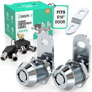LATCH.IT front view of both cam locks showing durable metal finish and secure fit