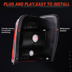 Lathsy tail light lens close-up showing durable seal and clarity