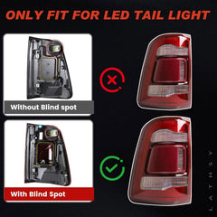 Lathsy tail light installed on Ram 1500 rear demonstrating direct-fit ease and updated look