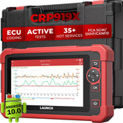 LAUNCH CRP919X front view showing tablet display and durable housing, ready for diagnostics