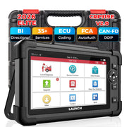 LAUNCH front tablet view showing screen and controls for quick diagnostics