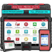 LAUNCH tablet front view showing diagnostic app and clear touchscreen benefit