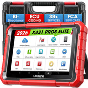 LAUNCH front view of X431 PROS Elite showing tablet display, professional readability