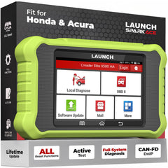 LAUNCH X500 front view showing device screen and robust housing for quick diagnostics
