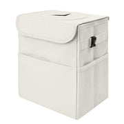 LCMWHOP front view of beige car trash can showing compact design and easy access