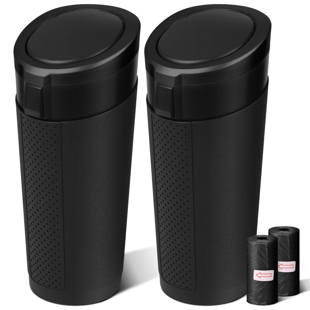 LCMWHOP front view of two-pack trash cans showing design and compactness