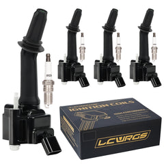 LCWRGS front packaging showing complete coil pack and spark plug kit, clear fitment benefit