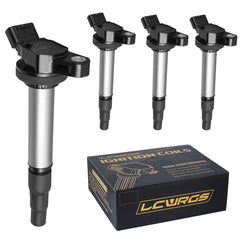 LCWRGS front packaging showing four ignition coils and clear fitment labels for quick identification and confidence