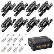 LCWRGS front packaging showing coil pack kit and spark plugs with clear fit info