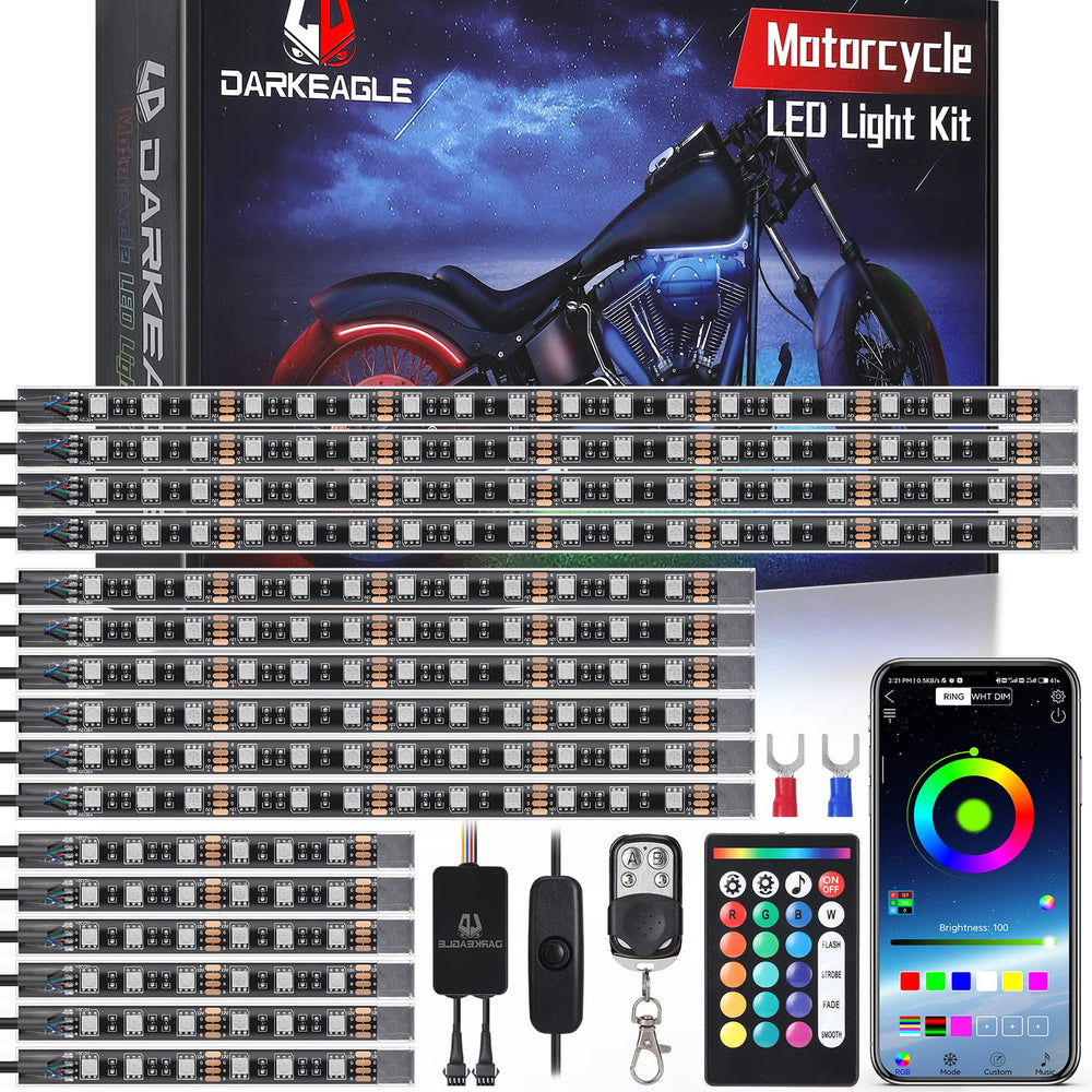 LD DARKEAGLE front-mounted underglow on motorcycle increases night visibility