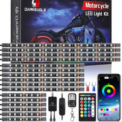 LD DARKEAGLE front-mounted underglow on motorcycle increases night visibility