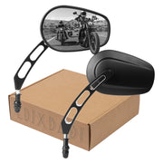 LDJXDADI front view mirror showing sleek black finish and improved rear visibility
