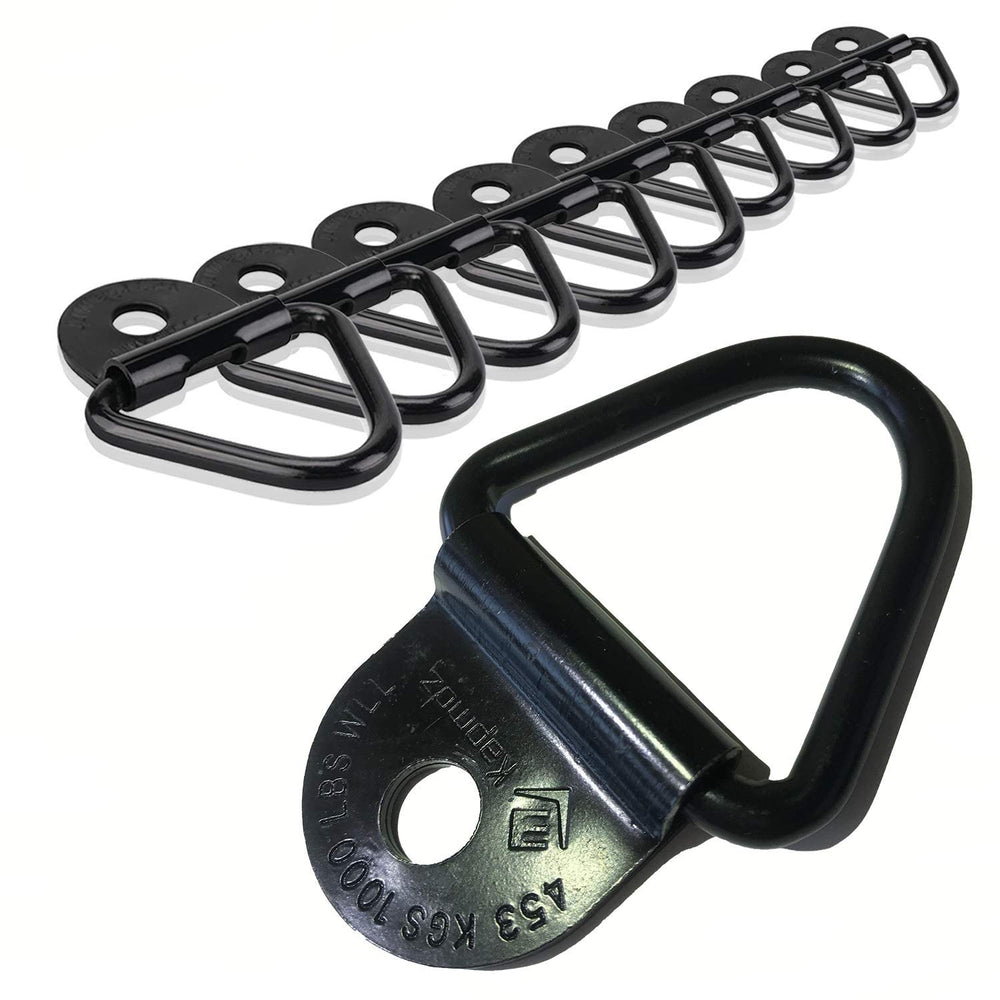 LE KAPMOZ front view of 10-pack V-ring anchors showing compact bolt-on design and durability
