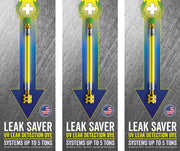 Leak Saver front packaging showing three dye bottles and benefits