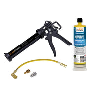 LEAKFINDER LF810 front packaging showing complete leak detection kit and components