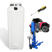 leaptrend front view of white oil reservoir tank showing shape and mounting benefits