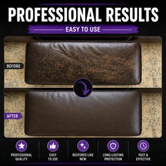 Leather Hero foam cleaner and dark brown balm displayed to show included items