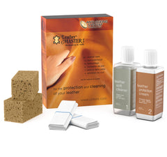 Leather Master front packaging showing full kit and benefits