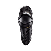 Leatt knee and shin guard front view showing durable shell and secure fit