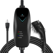 Lectron front view of charger showing compact portable design and easy handling