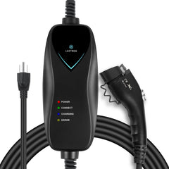Lectron front view of charger showing compact portable design and easy handling