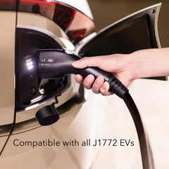 Lectron J1772 connector detail showing secure fit and reliable charging