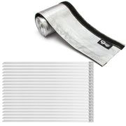 LEDAUT front view of aluminized heat shroud sleeve showing package and dimensions for quick identification