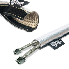 LEDAUT sleeve wrapped on engine hose demonstrating heat shielding benefit