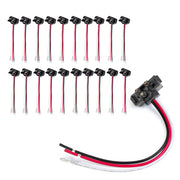 Ledvillage front view of right-angle 3-prong pigtail showing plug benefit