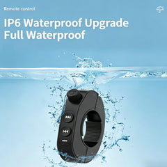LEEGAKU remote with water splashes illustrating IP6 protection for reliable wet-weather performance