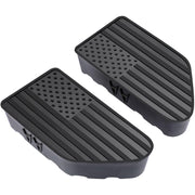 LEERLY front view of bed rail covers showing clean black caps and fit benefit