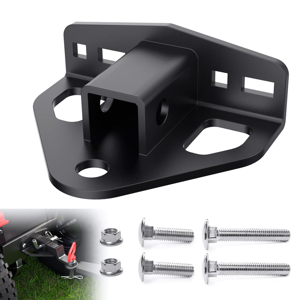 leevanoo front view of hitch showing receiver and mounting bracket for secure towing