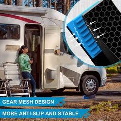 LEIDGG non-slip mats under leveler providing extra traction on soft ground